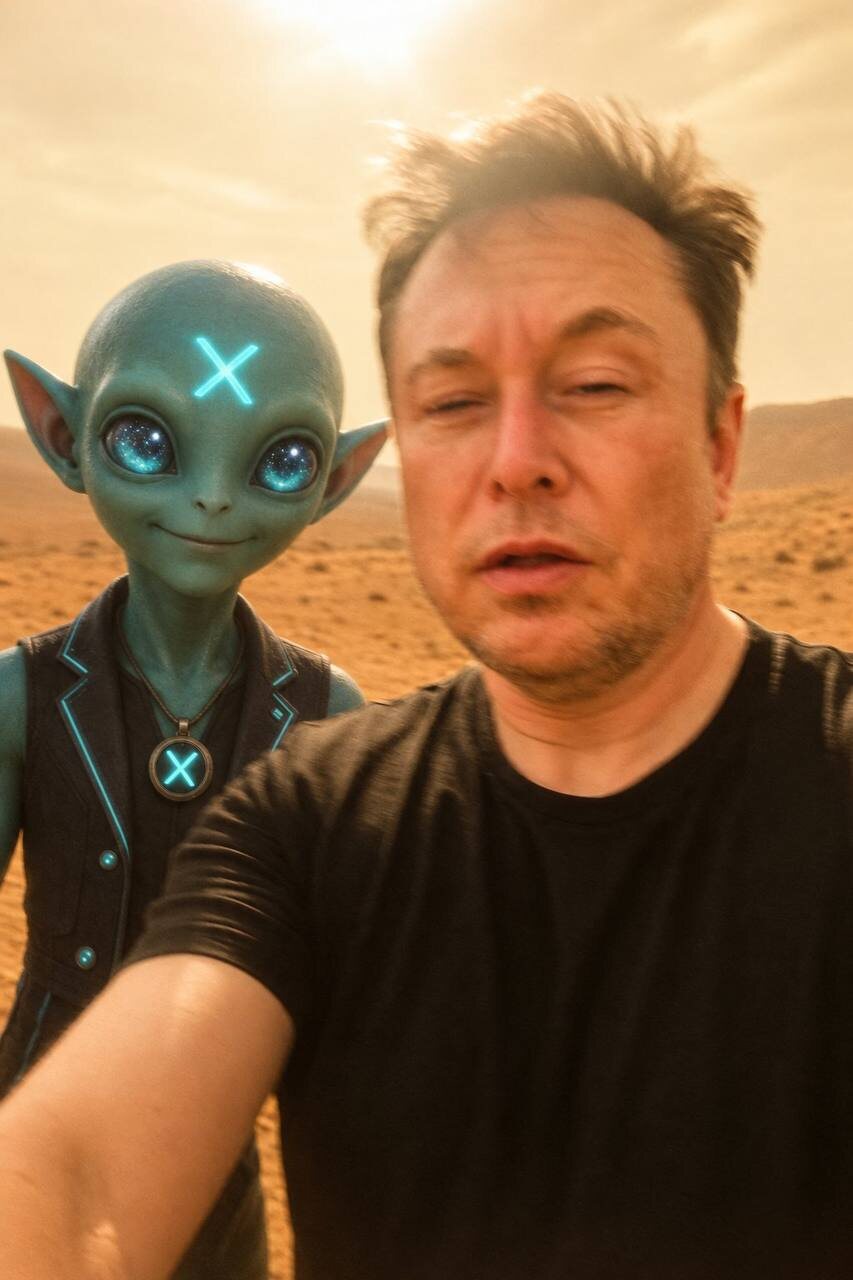 Groklet on a red desert under a hazy sun